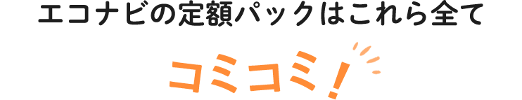 エコナビの定額パックはこれら全てコミコミ!